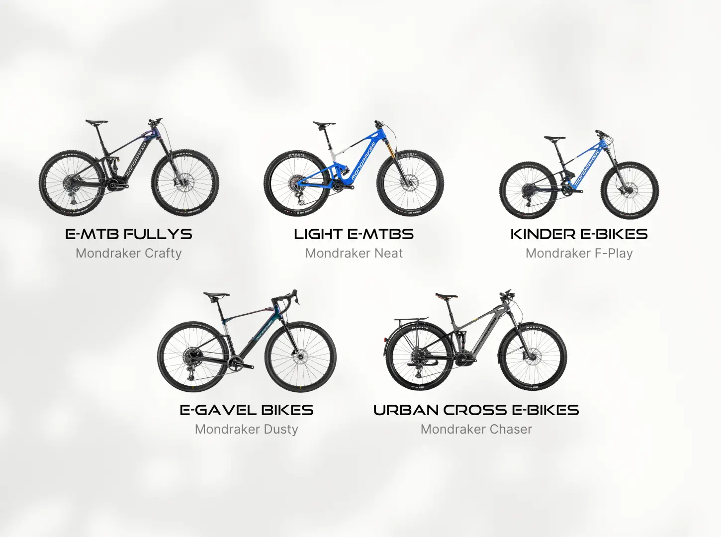 Mondraker E-Bike Modelle Mondraker E-Bike Modelle Übersicht