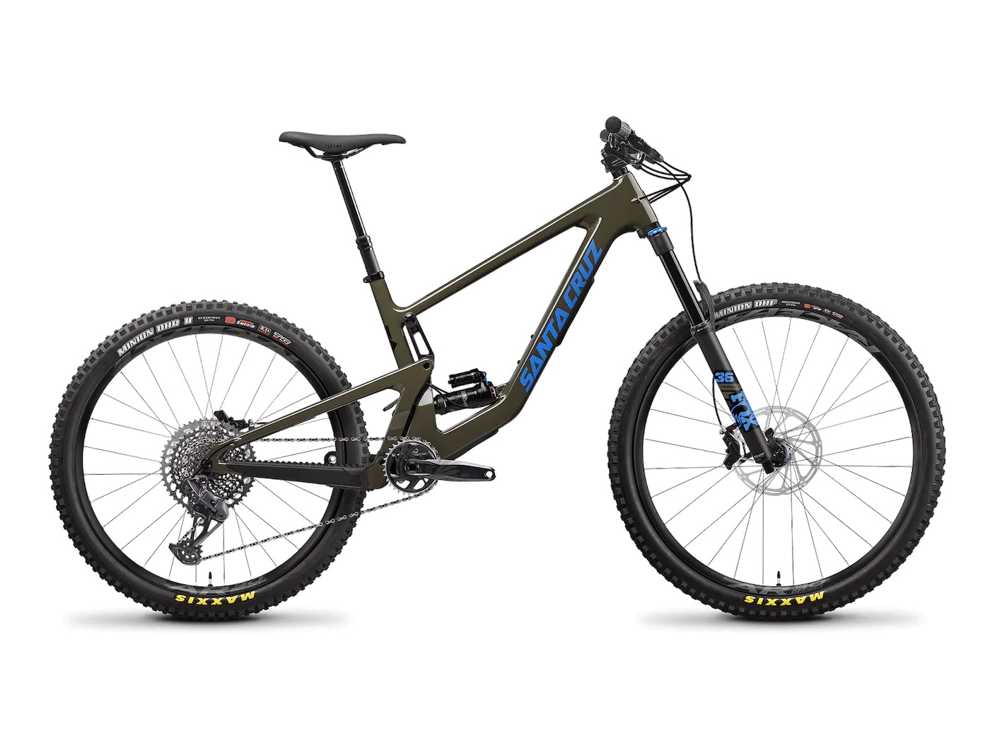 Santa Cruz Bronson 4 Carbon C S-Kit Santa Cruz Bronson 4 Carbon C S-Kit schwarz mit blauer Schrift Seitenansicht rechts