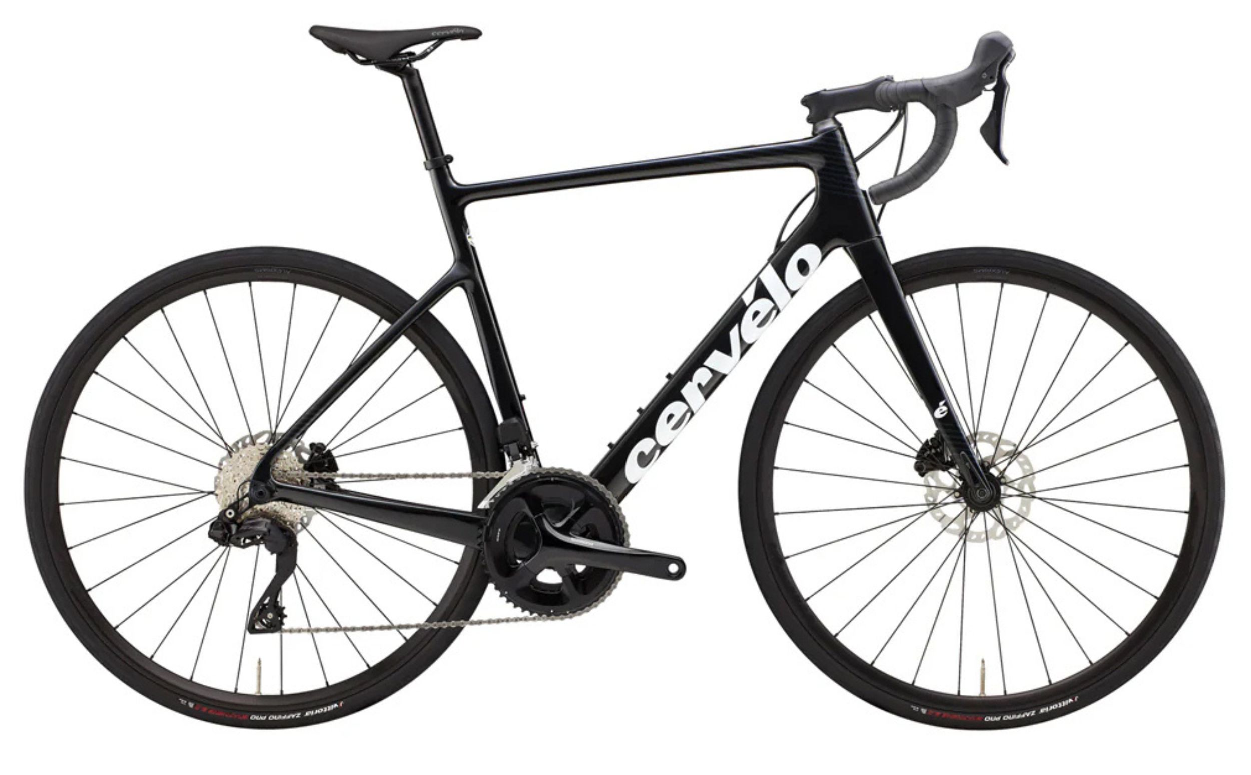 Cervélo Caledonia Shimano 105 Di2 elektron.Schaltung Cervélo Caledonia 105 Di2 schwarz mit weißer Schrift Seitenansicht rechts